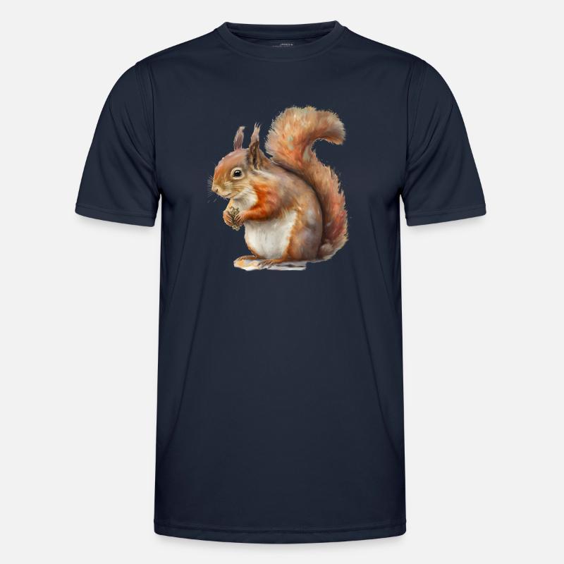 Squirrel, funny tree mouse - Men's Functional T-Shirt - navy