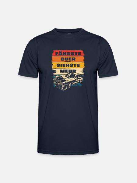 Fährste Quer siehste Mehr - Männer Funktions-T-Shirt - Navy