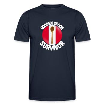 I Survived The Wooden Spoon - Parenting - Men's Functional T-Shirt - navy - Front - AI Model Male 178 dark (178cm)
