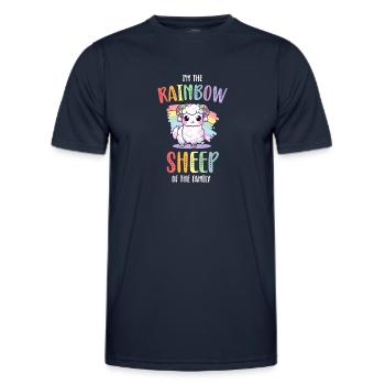Rainbow Sheep LGBT Lesbian Gay Community Pride - T-shirt sport Homme - bleu marine - Devant - AI Model Male 178 dark (178cm)