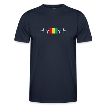 African Flag - Guinea - Men's Functional T-Shirt - navy - Front - AI Model Male 178 dark (178cm)