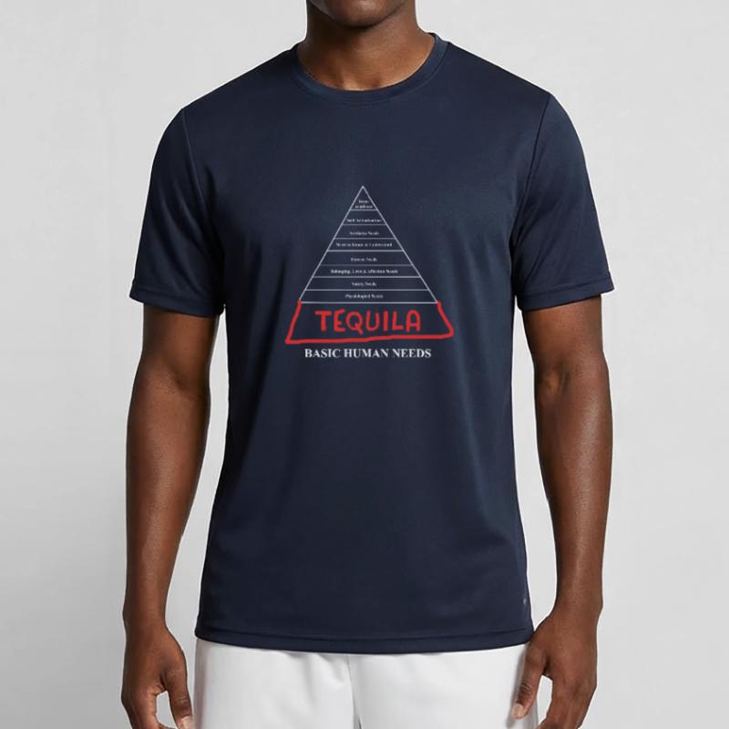 Tequila Basic Human Needs Pyramid Jeu de mots mexicain T-shirt sport Homme