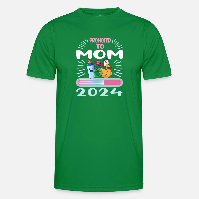 Mama 2024 Werdende Mutter Schwangerschaft Männer Funktions-T-Shirt