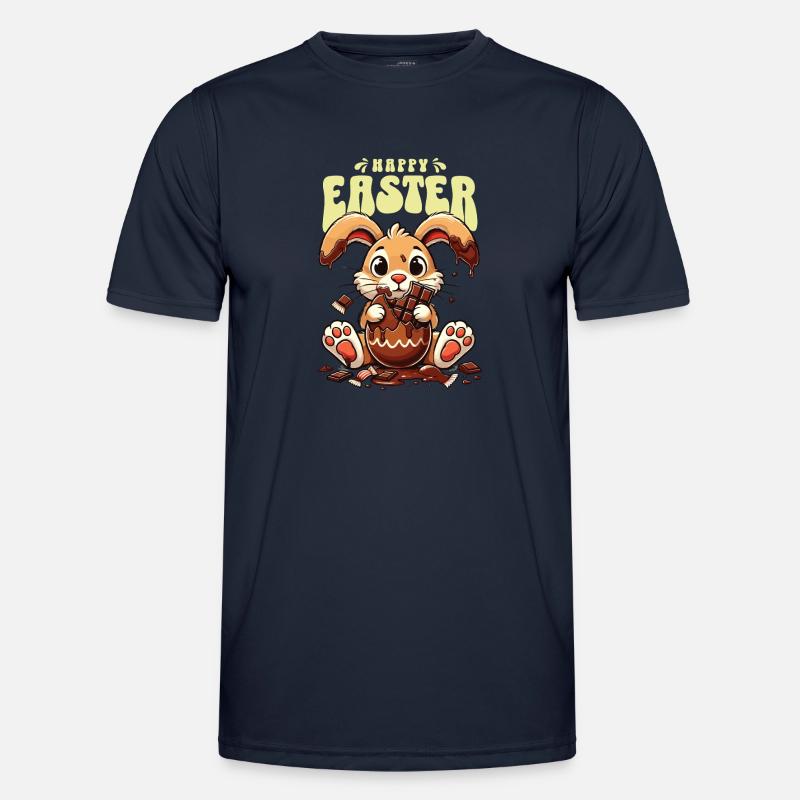 Enjoy Easter Bunny Chocolate - Men's Functional T-Shirt - navy