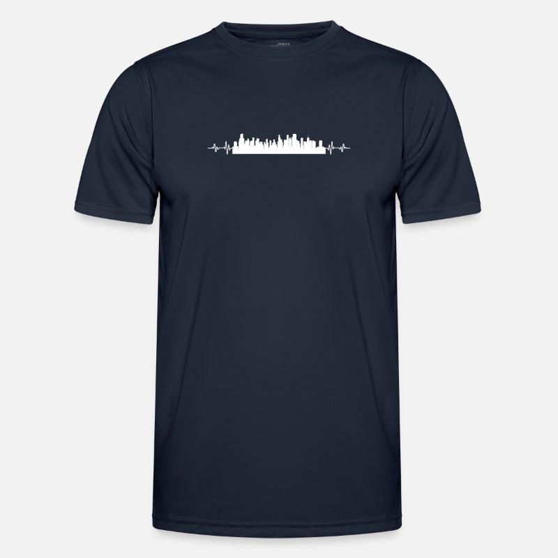 Chicago Heartbeat Pulse Skyline - Men's Functional T-Shirt - navy