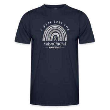 We Wear Gray For Phasmophobia Consciousness - Men's Functional T-Shirt - navy - Front - AI Model Male 178 dark (178cm)