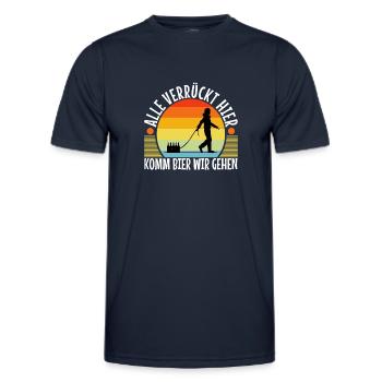 Alle verrückt hier komm Bier wir gehen - Männer Funktions-T-Shirt - Navy - Vorne - AI Model Male 178 dark (178cm)