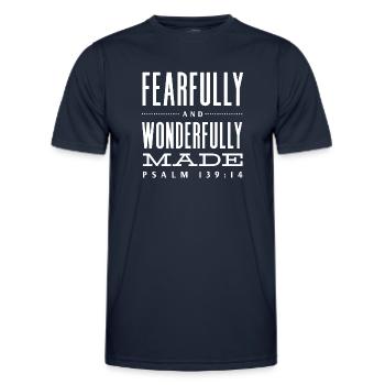 Anxious and Wonderfully Made Psalm 139 - Men's Functional T-Shirt - navy - Front - AI Model Male 178 dark (178cm)