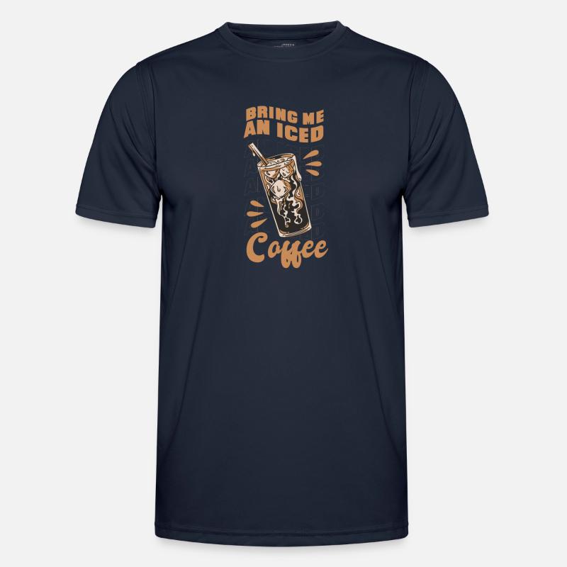 Bring Mir Ein Eiskaffee-Zitat-Geschenk-Eisgetränk Männer Funktions-T-Shirt