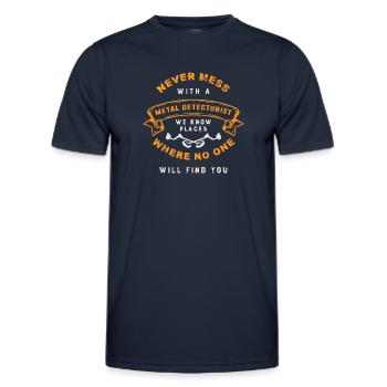 Metal detection, metal detector - Men's Functional T-Shirt - navy - Front - AI Model Male 178 dark (178cm)