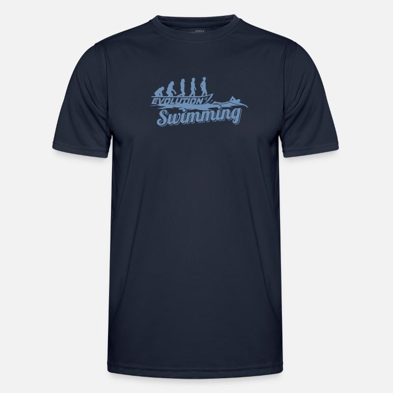 Evolution des Schwimmers der Schwimmerin Männer Funktions-T-Shirt