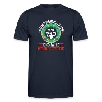 Mit mir verwandt zu sein ist das einzig wahre - Männer Funktions-T-Shirt - Navy - Vorne - AI Model Male 178 dark (178cm)