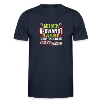 Mit mir verwandt zu sein ist das einzig wahre - Männer Funktions-T-Shirt - Navy - Vorne - AI Model Male 178 dark (178cm)