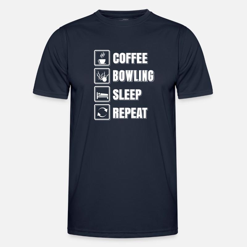 Coffee bowling sleep repeat - Männer Funktions-T-Shirt - Navy