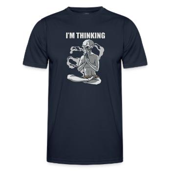 Ich Denke Alien Yoga Meditation Zitat Geschenk - Männer Funktions-T-Shirt - Navy - Vorne - AI Model Male 178 dark (178cm)
