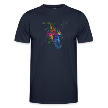 Saxofon, SAXofonist - Männer Funktions-T-Shirt - Navy - Vorne - AI Model Male 178 dark (178cm)