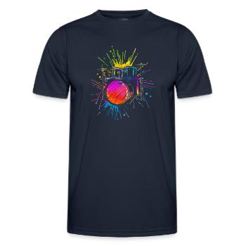 Schlagzeug, Schlagzeuger - Männer Funktions-T-Shirt - Navy - Vorne - AI Model Male 178 dark (178cm)