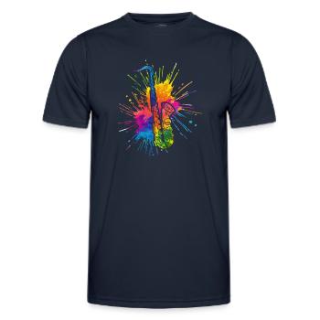 Saxofon, SAXofonist - Männer Funktions-T-Shirt - Navy - Vorne - AI Model Male 178 dark (178cm)