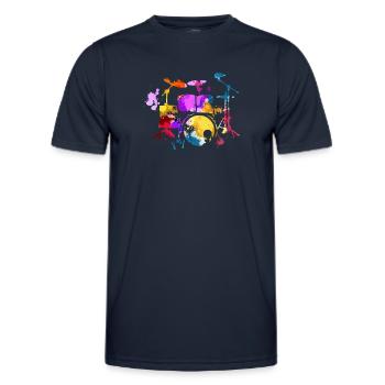 Schlagzeug, Schlagzeuger - Männer Funktions-T-Shirt - Navy - Vorne - AI Model Male 178 dark (178cm)