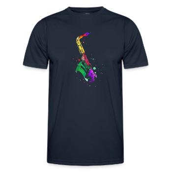 Saxofon, SAXofonist - Männer Funktions-T-Shirt - Navy - Vorne - AI Model Male 178 dark (178cm)