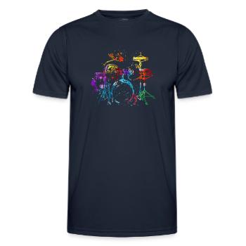 Schlagzeug, Schlagzeuger - Männer Funktions-T-Shirt - Navy - Vorne - AI Model Male 178 dark (178cm)
