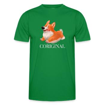 Original Fluffy Kawaii Dog Mignon - T-shirt sport Homme - vert - Devant - AI Model Male 178 dark (178cm)