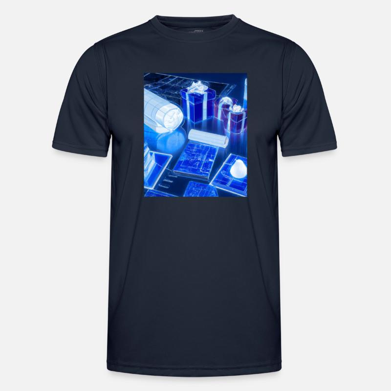 Weihnachten Weihnachtsbaum Schematic Blaupause - Männer Funktions-T-Shirt - Navy