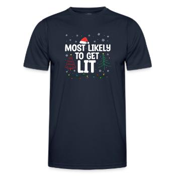 Christmas Quote, Funny Christmas Quote - Men's Functional T-Shirt - navy - Front - AI Model Male 178 dark (178cm)