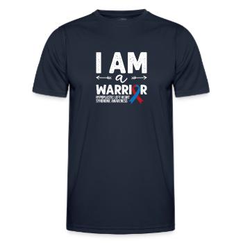 Je suis un guerrier, Ruban rouge et bleu HLHS Sensibilisation - T-shirt sport Homme - bleu marine - Devant - AI Model Male 178 dark (178cm)