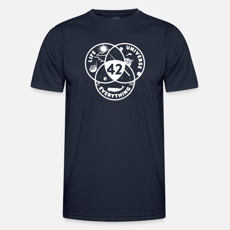 42 Life Universe Everything - Men's Functional T-Shirt - navy