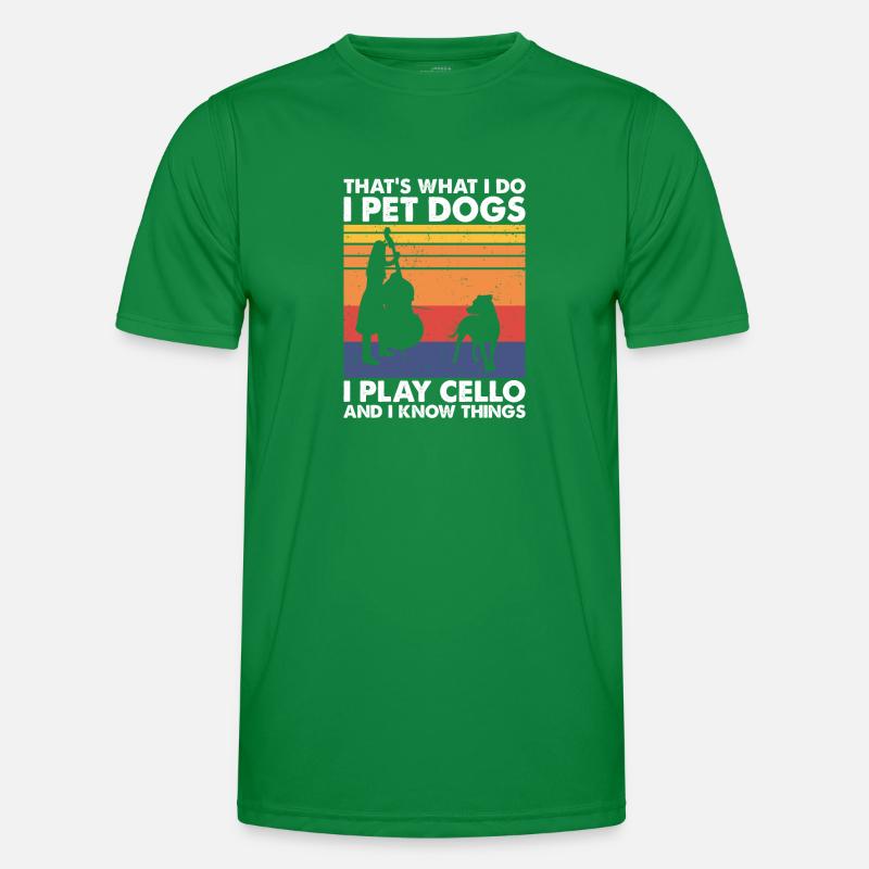 C’est ce que les chiens de compagnie jouent au violoncelle et savent les choses T-shirt sport Homme