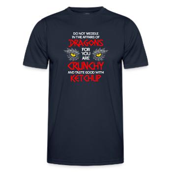 Drachen-Ketchup-Zitat, Drachen - Männer Funktions-T-Shirt - Navy - Vorne - AI Model Male 178 dark (178cm)