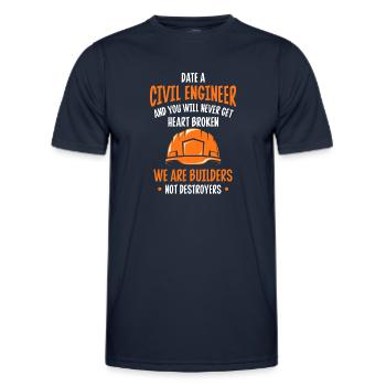 Civil Engineer, Civil Engineering - Men's Functional T-Shirt - navy - Front - AI Model Male 178 dark (178cm)