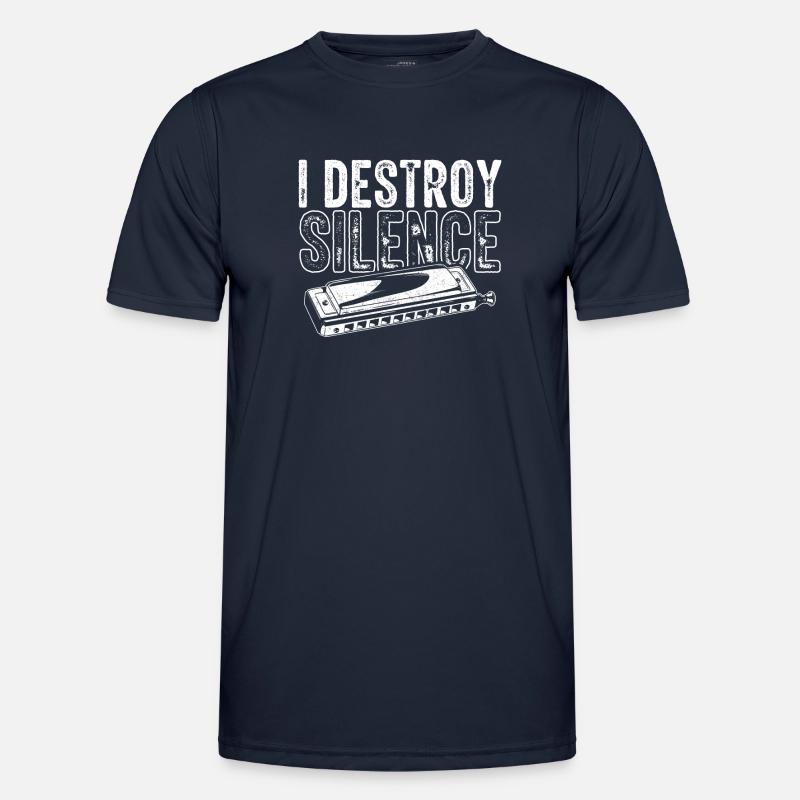 Harmonica player, Unny harmonica - Men's Functional T-Shirt - navy