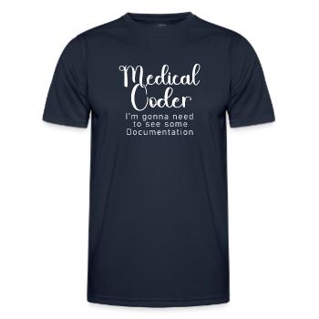 Medical Encoder Medical Programmer - Men's Functional T-Shirt - navy - Front - AI Model Male 178 dark (178cm)