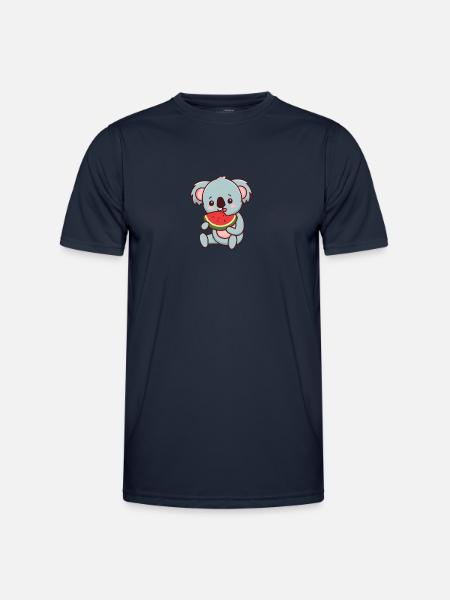 Kawaii Koala eats watermelon - Men's Functional T-Shirt - navy