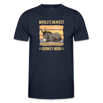 World Okayest Donkey Mom - Männer Funktions-T-Shirt - Navy - Vorne - AI Model Male 178 dark (178cm)
