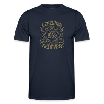 1963 Geburtstag Sprüche Legende - Männer Funktions-T-Shirt - Navy - Vorne - AI Model Male 178 dark (178cm)