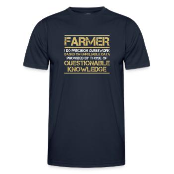 Funny Novelty Gift For Farmer - Men's Functional T-Shirt - navy - Front - AI Model Male 178 dark (178cm)