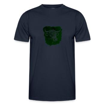 Highland Cattle Highland Cattle Highland Cattle Cow - Men's Functional T-Shirt - navy - Front - AI Model Male 178 dark (178cm)
