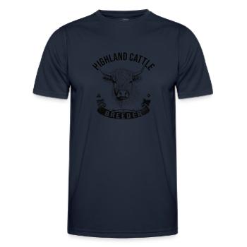 Highland Cattle Highland Cattle Highland Cattle Cow - Men's Functional T-Shirt - navy - Front - AI Model Male 178 dark (178cm)