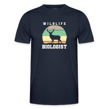 Biologiste de la faune Wildtierbiologe - T-shirt sport Homme - bleu marine - Devant - AI Model Male 178 dark (178cm)