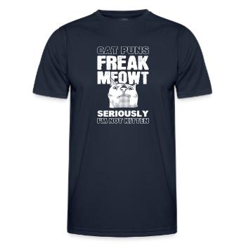 Cats Word Games Pet Lover - Men's Functional T-Shirt - navy - Front - AI Model Male 178 dark (178cm)