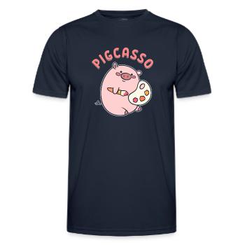 Cochon d’artiste d’artistes visuels - T-shirt sport Homme - bleu marine - Devant - AI Model Male 178 dark (178cm)