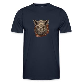 Hog Hunter - Men's Functional T-Shirt - navy - Front - AI Model Male 178 dark (178cm)