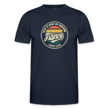 Fiancé Best Wedding Proposal Retro Gift - Men's Functional T-Shirt - navy - Front - AI Model Male 178 dark (178cm)