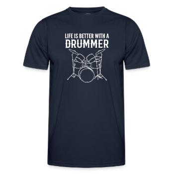Drum Player Instrumentalist - Men's Functional T-Shirt - navy - Front - AI Model Male 178 dark (178cm)