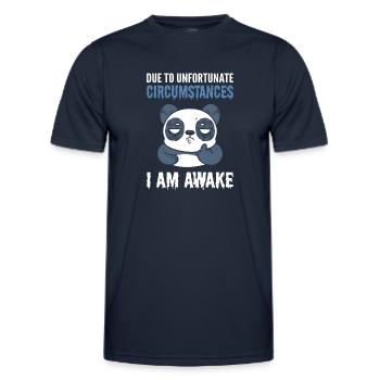 En raison de circonstances malheureuses, je suis éveillé Panda - T-shirt sport Homme - bleu marine - Devant - AI Model Male 178 dark (178cm)