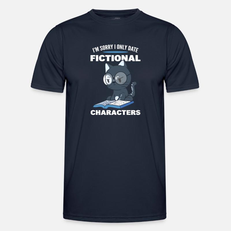 Cat Reading Book Reader - Men's Functional T-Shirt - navy