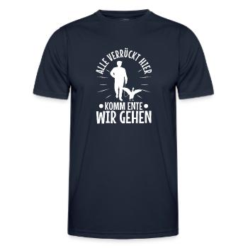 Alle verrückt hier komm Ente wir gehen - Männer Funktions-T-Shirt - Navy - Vorne - AI Model Male 178 dark (178cm)